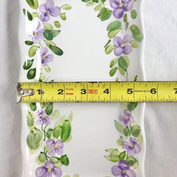 Tabletops Unlimited Mariam's Garden Ceramic Floral Tray For Sugar & Creamer - Picture 10 of 10